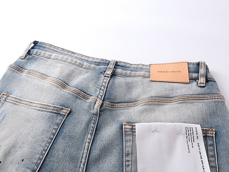 Purple Brand Light Blue Distressed Paint Splatter Jeans ¡ª detail