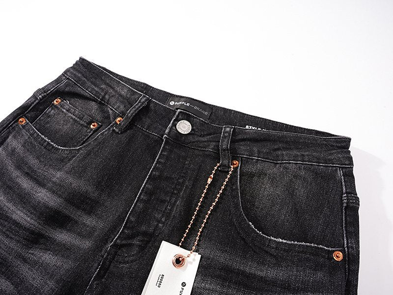 Purple Brand Black Washed Distressed Jeans ¡ª detail