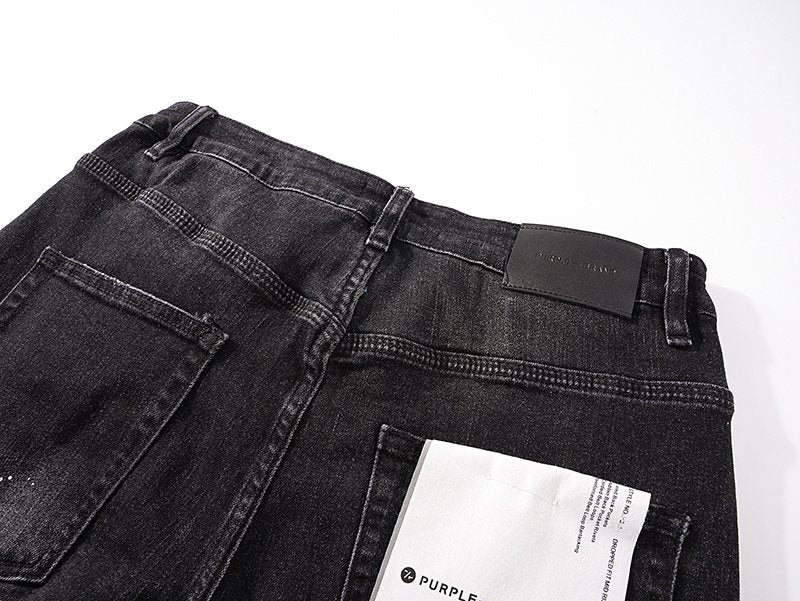 Purple Brand Black Washed Distressed Jeans ¡ª detail