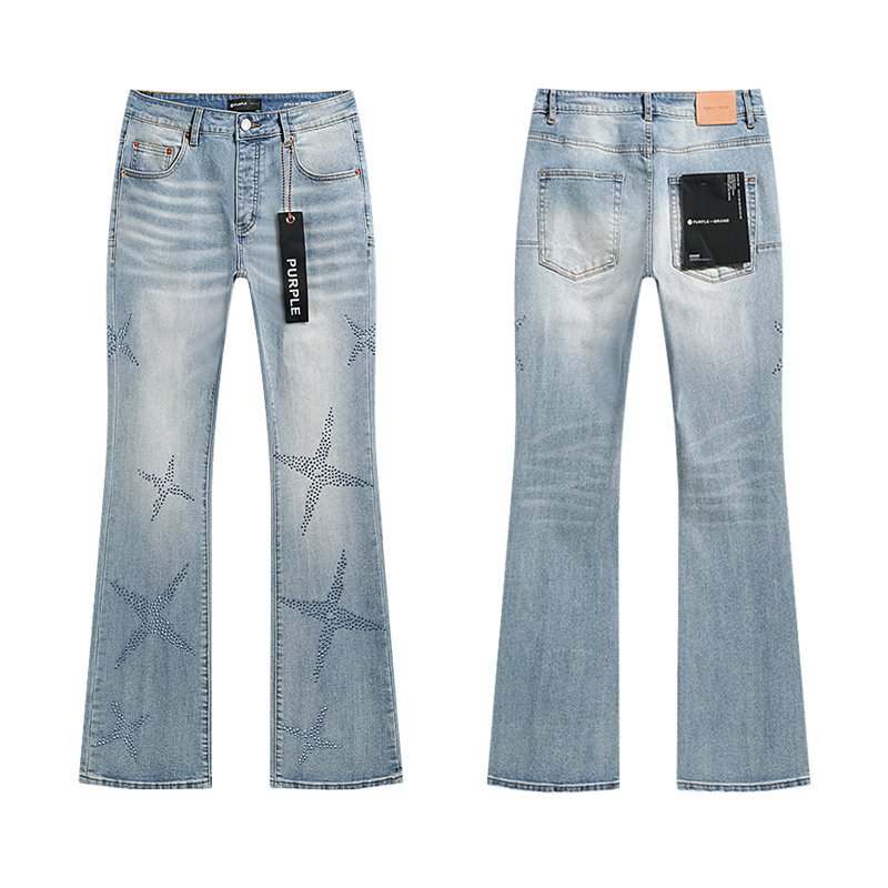 Purple Brand Star Embellished Light Blue Flared Jeans ¡ª hero