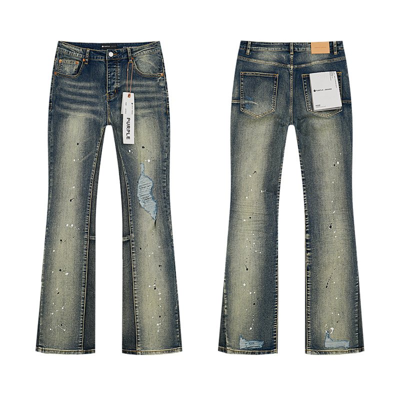 Purple Brand Blue Distressed Paint Splatter Jeans ¡ª hero