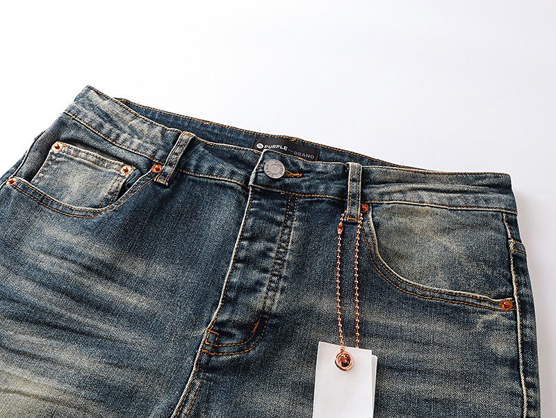 Purple Brand Blue Distressed Paint Splatter Jeans ¡ª detail