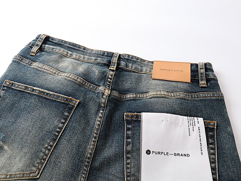 Purple Brand Blue Distressed Paint Splatter Jeans ¡ª detail