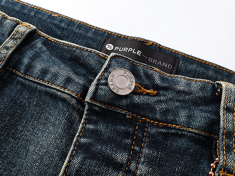 Purple Brand Blue Distressed Paint Splatter Jeans ¡ª detail