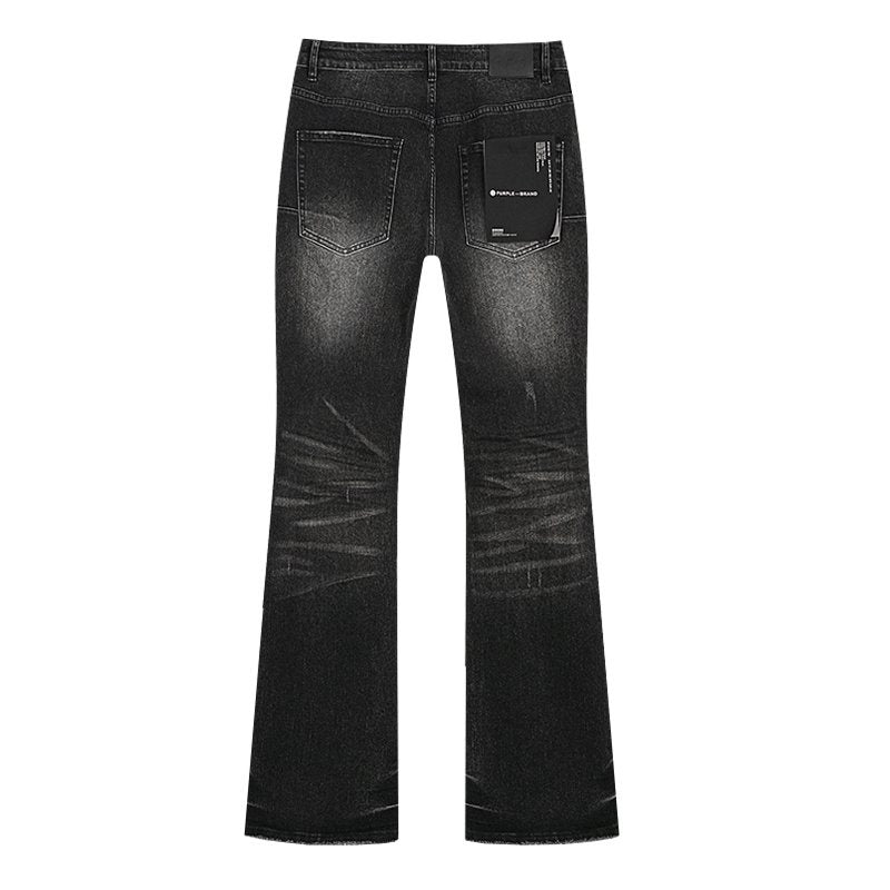Purple Brand Black Washed Flare Jeans ¡ª back