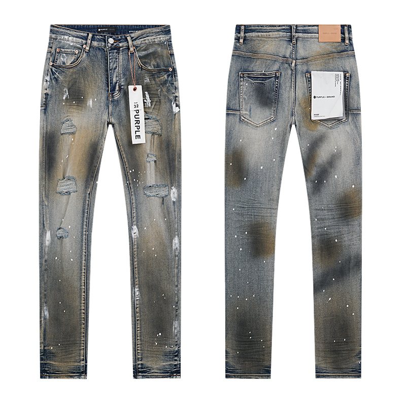 Purple Brand Washed Blue Paint Splatter Distressed Jeans ¡ª hero