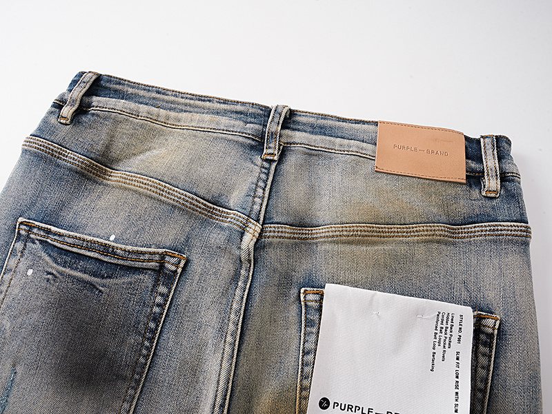 Purple Brand Washed Blue Paint Splatter Distressed Jeans ¡ª detail