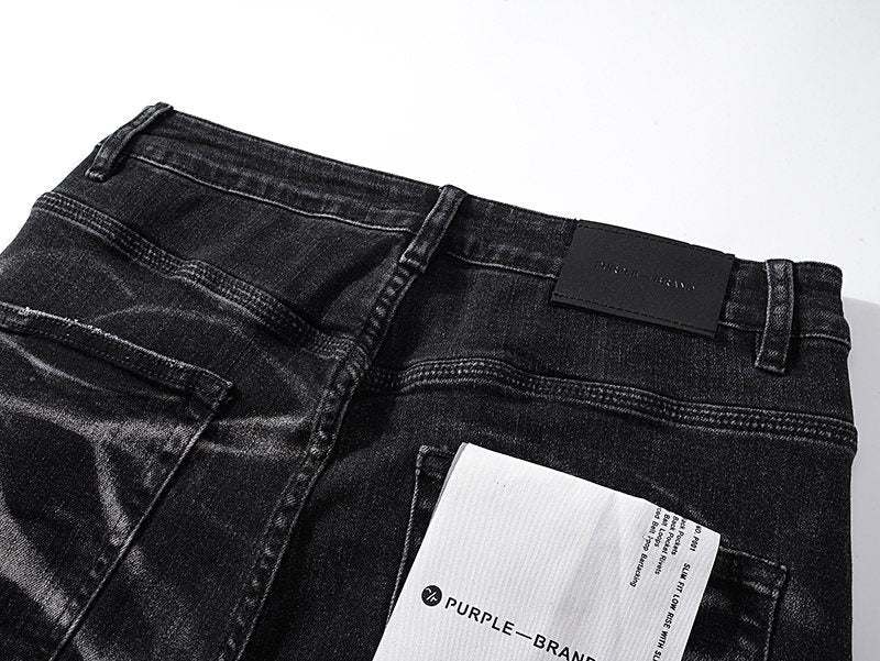 Purple Brand Black Washed Distressed Jeans ¡ª detail