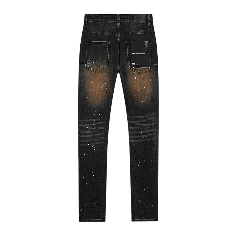 Purple Brand Distressed Paint-Splatter Jeans ¡ª back