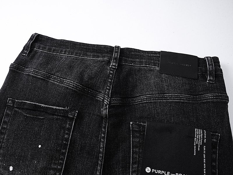 Purple Brand Distressed Paint-Splatter Jeans ¡ª detail