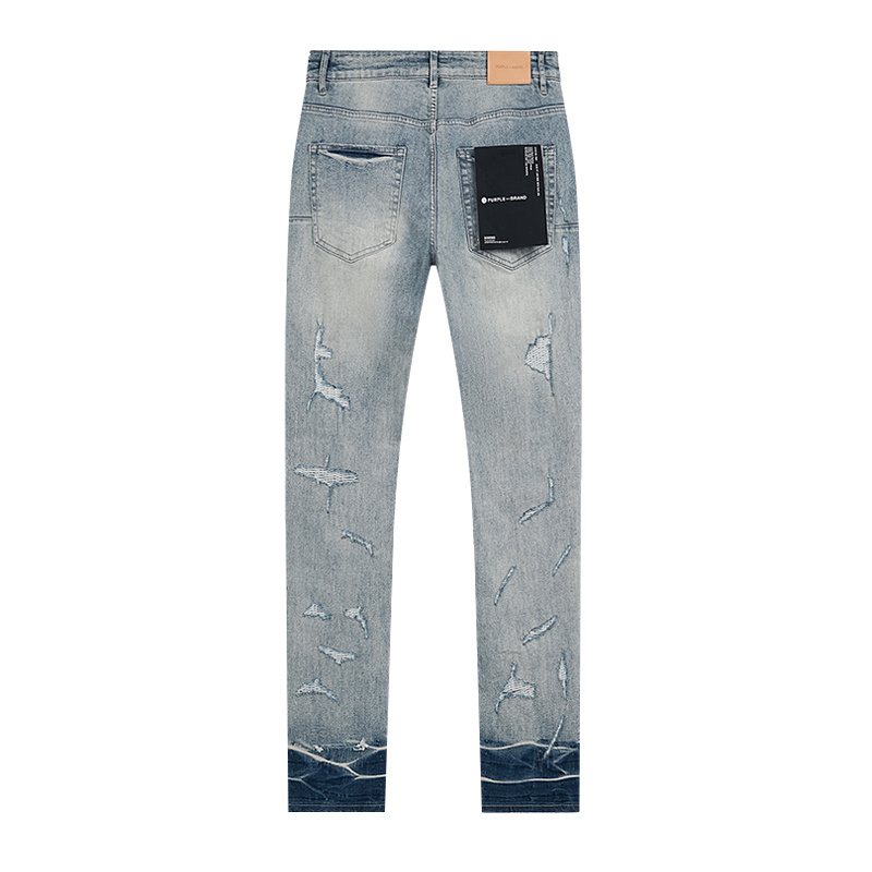 Purple Brand Light Blue Paint Splatter Distressed Jeans ¡ª back