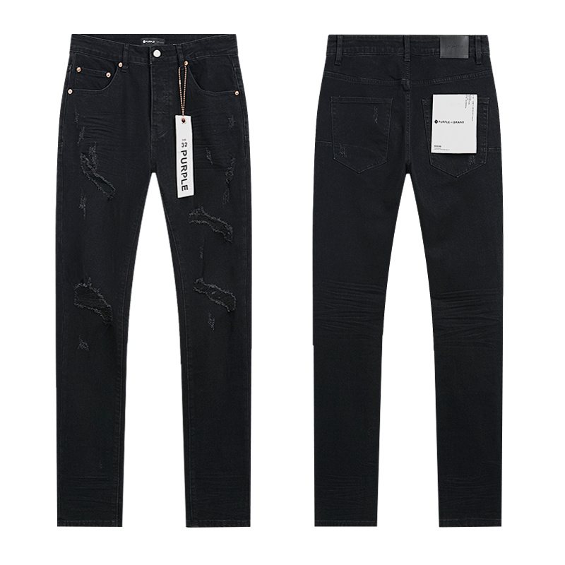 Purple Brand Black Distressed Slim Jeans ¡ª hero