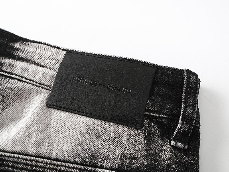 Purple Brand Washed Distressed Paint-Effect Jeans ¡ª detail