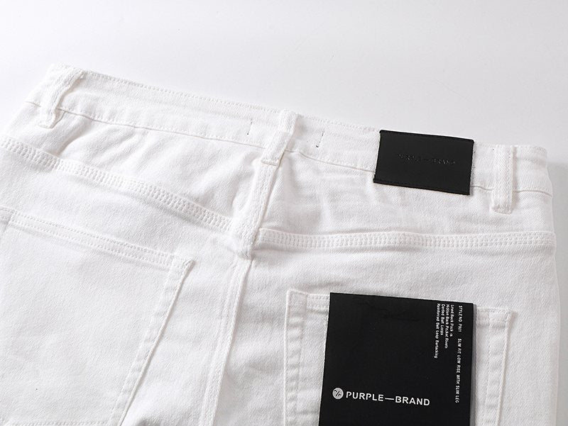 Purple Brand Distressed White Jeans ¡ª detail