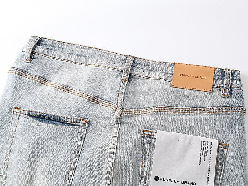 Purple Brand Light Blue Washed Denim Jeans ¡ª detail