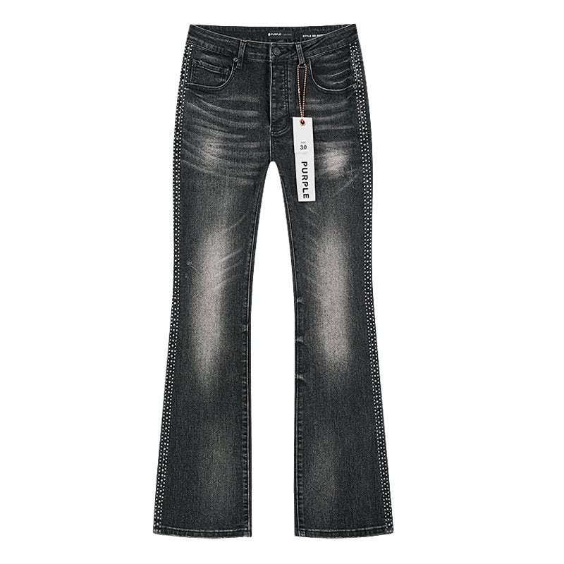 Purple Brand Studded Side-Trim Washed Jeans ¡ª front