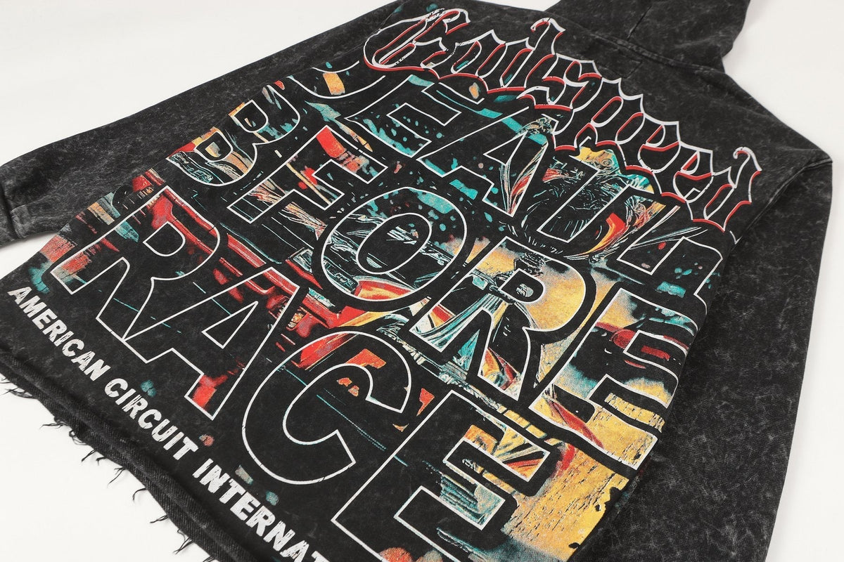 Godspeed Death Before Race Graphic Hoodie ¡ª detail