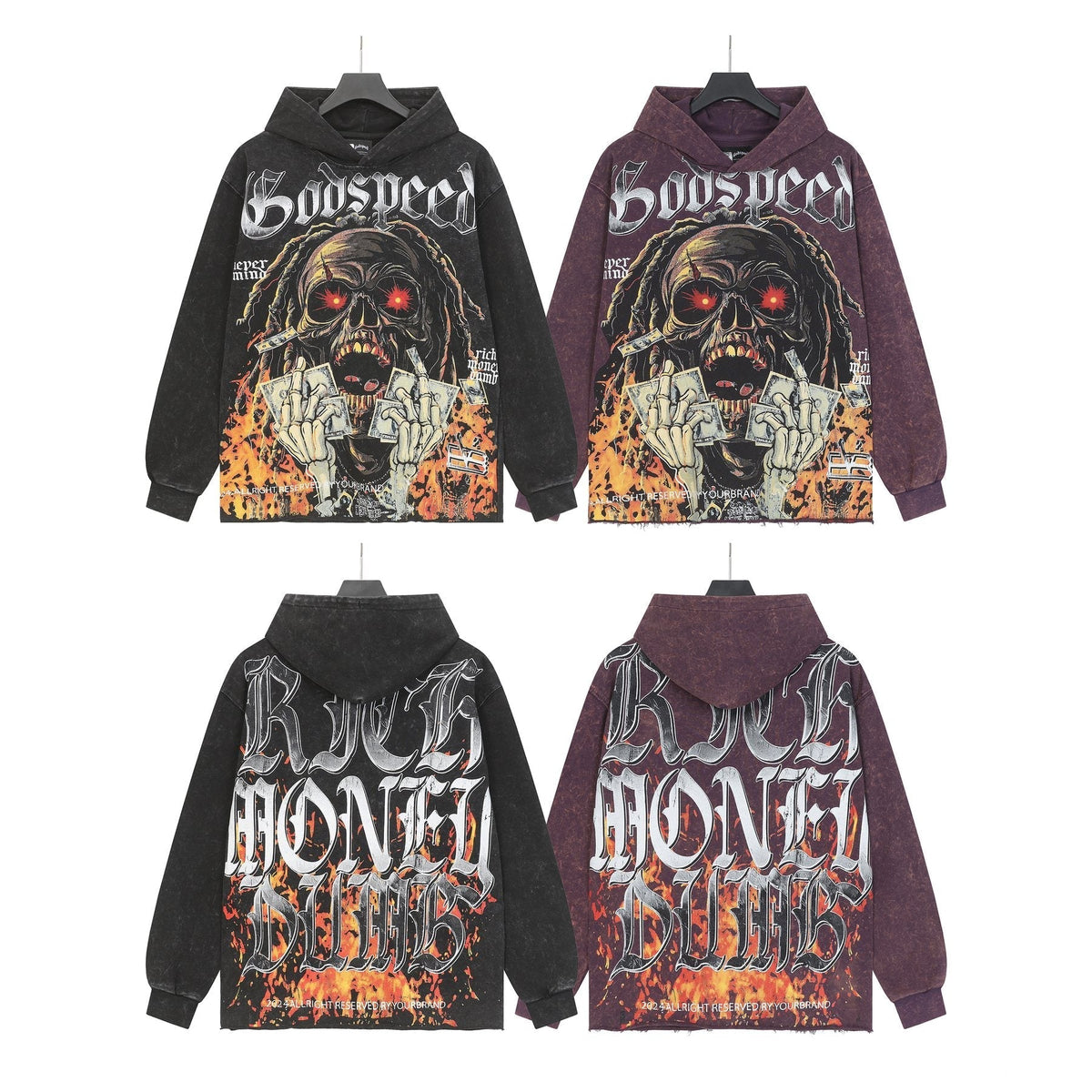 Godspeed Skull Graphic Acid Wash Hoodie ¡ª comparison