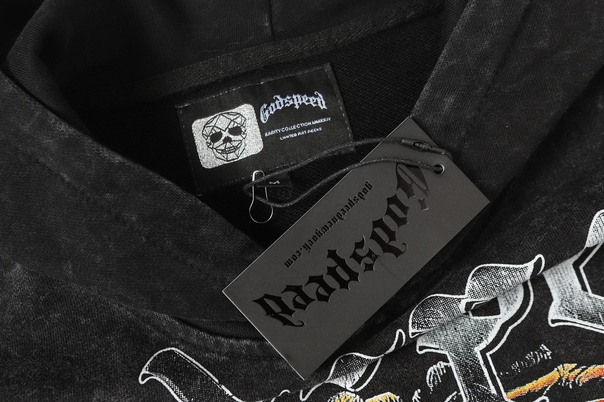 Godspeed Skull Graphic Acid Wash Hoodie ¡ª hang_tag