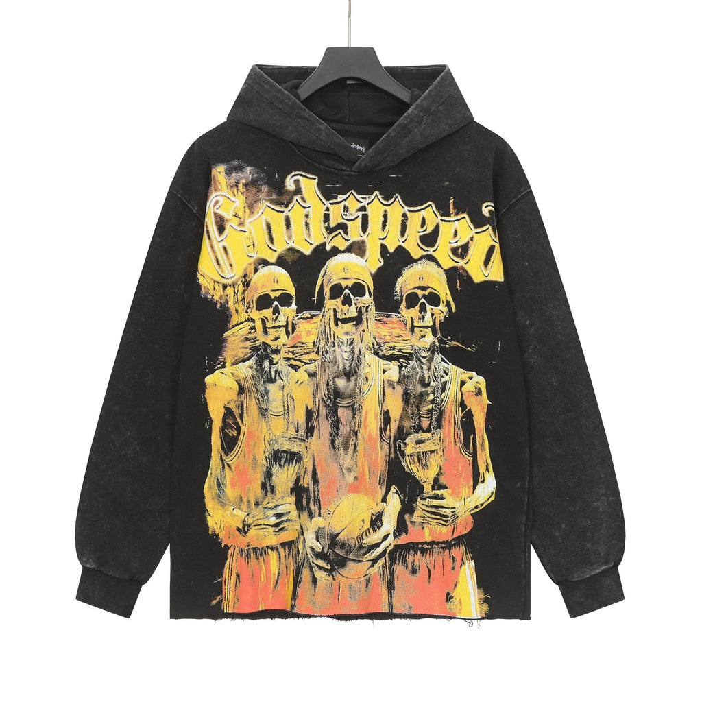 Godspeed Fortis Fortuna Adiuvat Skull Graphic Hoodie ¡ª hero