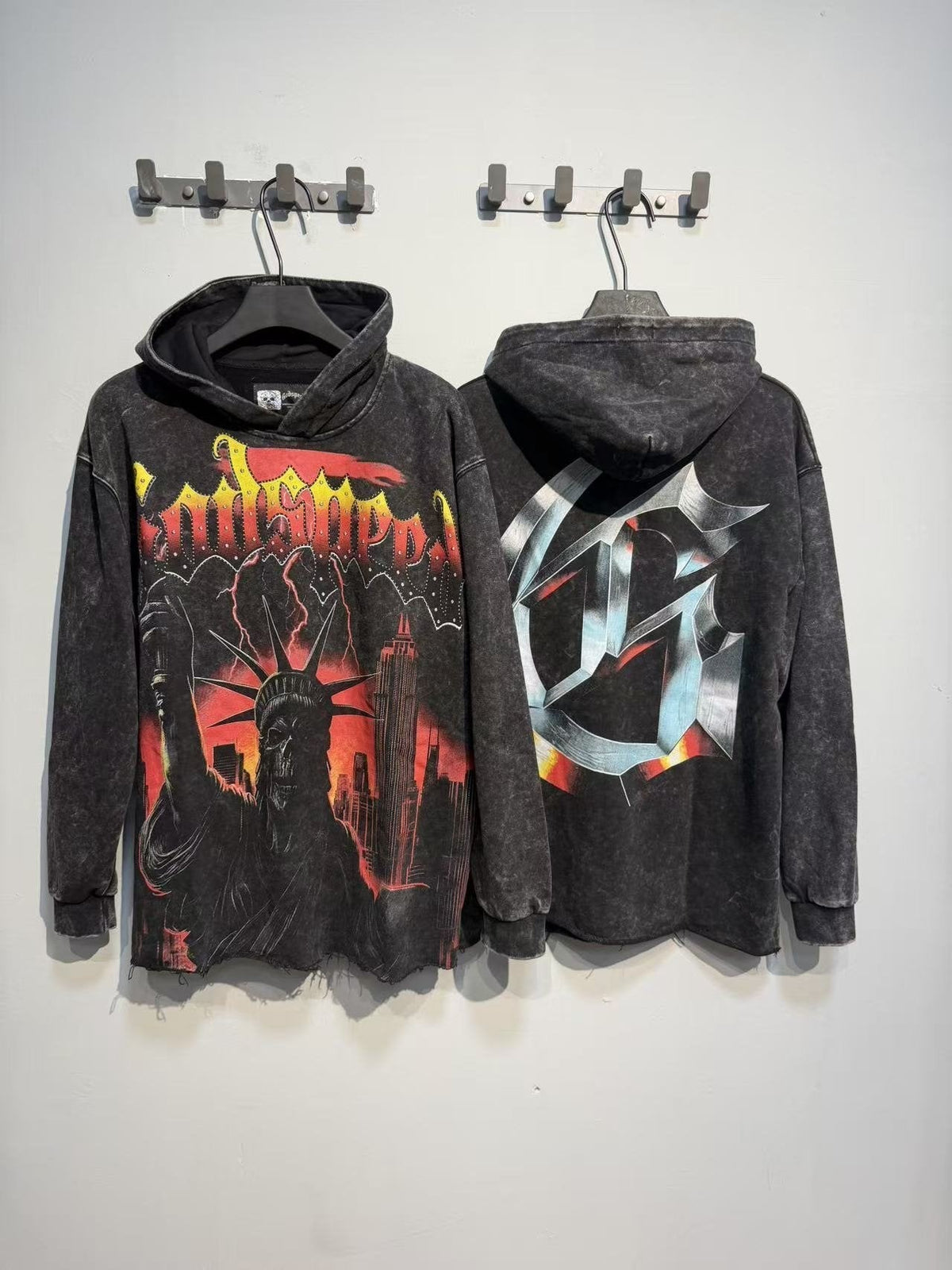 Godspeed Statue Graphic Washed Hoodie ¡ª context