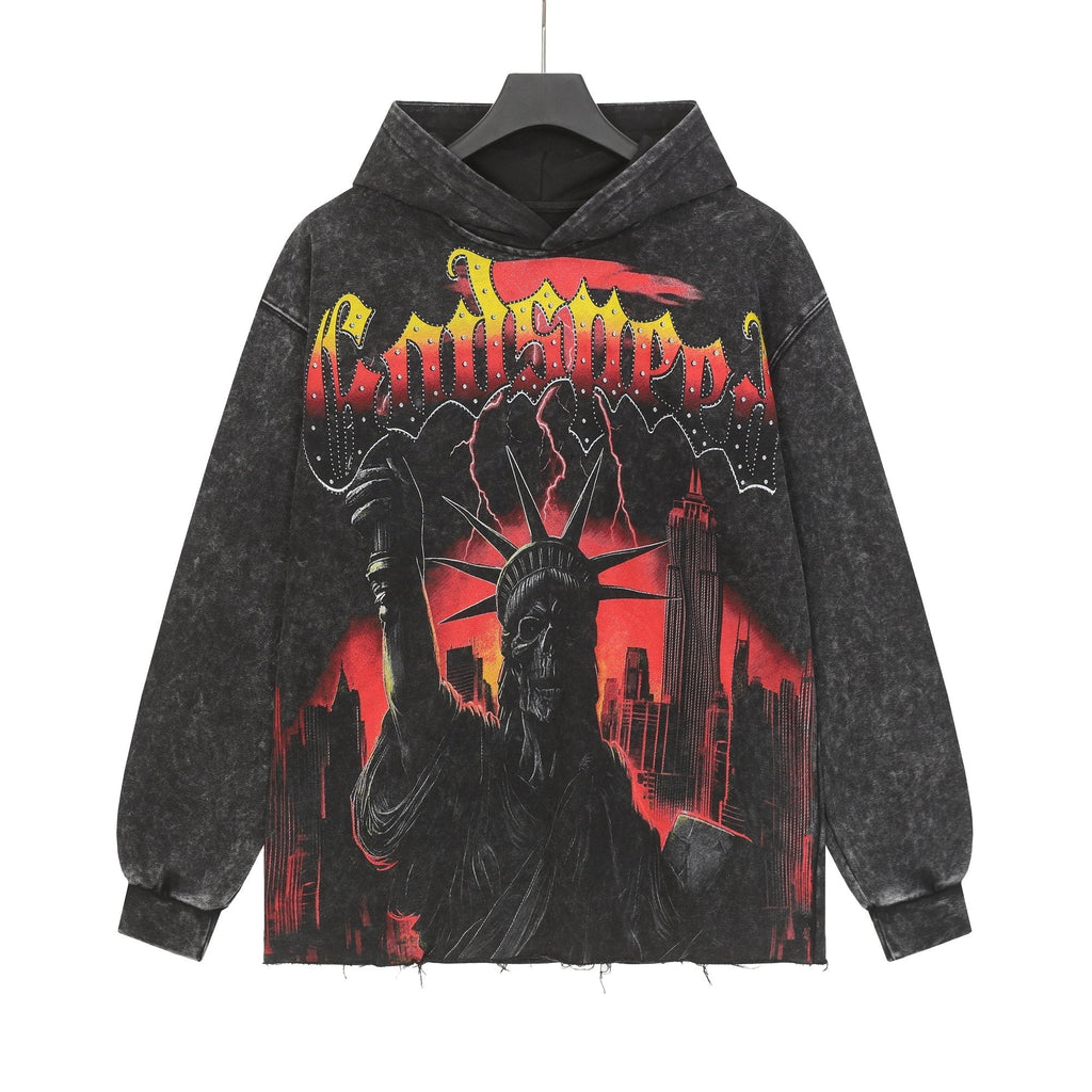 Godspeed Statue Graphic Washed Hoodie ¡ª hero