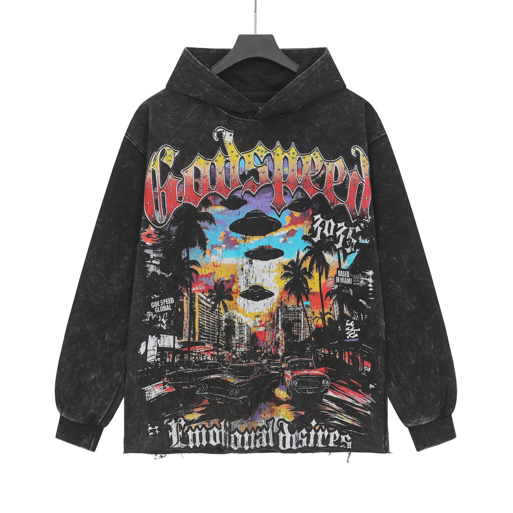 Godspeed Out of Many One Washed Graphic Hoodie ¡ª hero