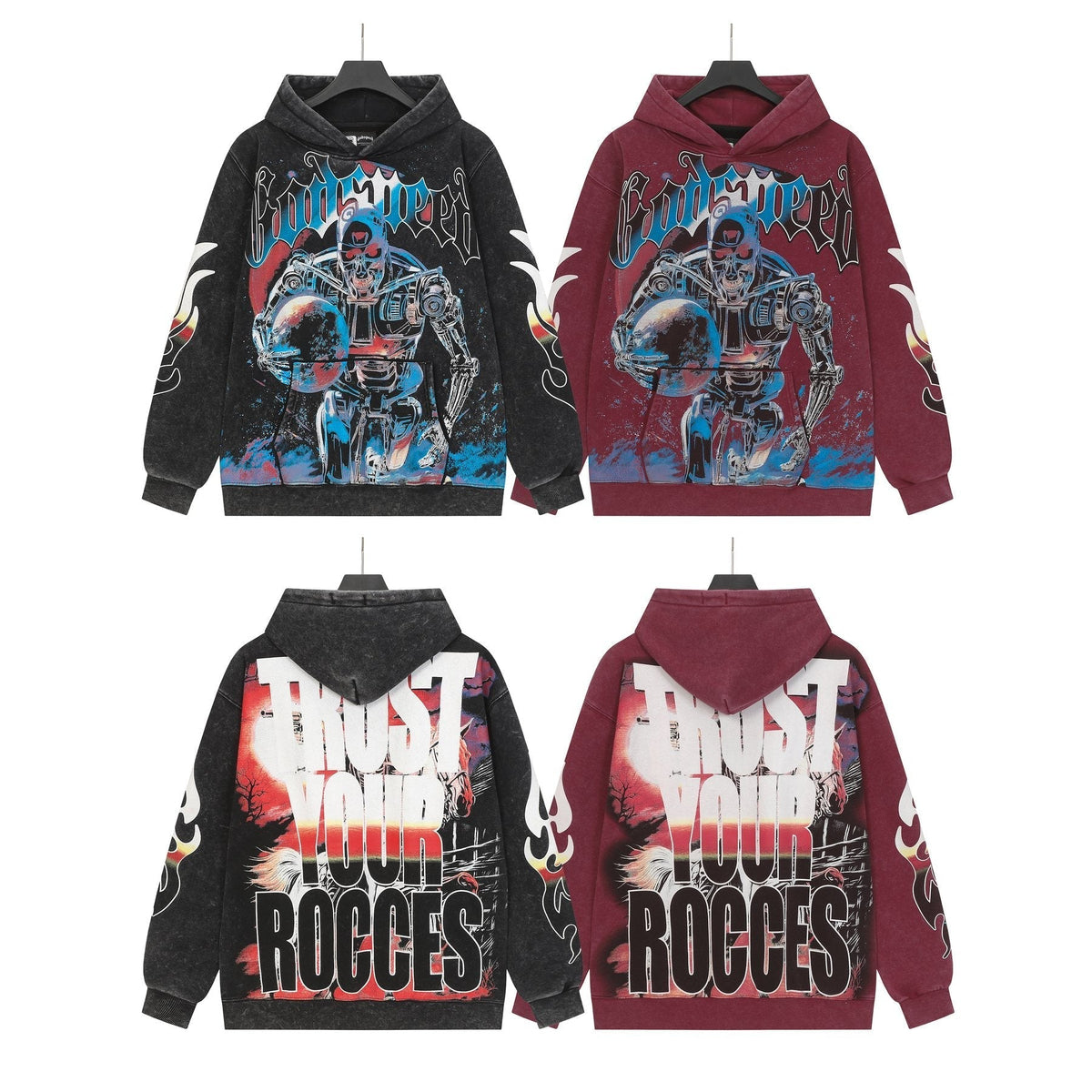 Godspeed Acid-Wash Graphic Pullover Hoodie ¡ª comparison