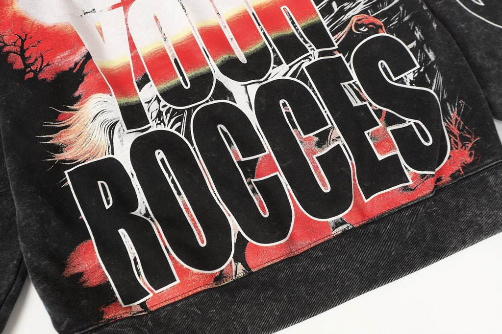 Godspeed Acid-Wash Graphic Pullover Hoodie ¡ª detail
