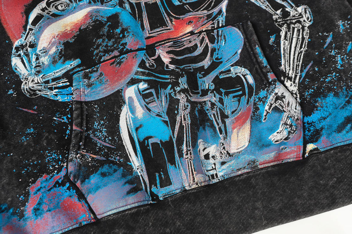 Godspeed Acid-Wash Graphic Pullover Hoodie ¡ª detail