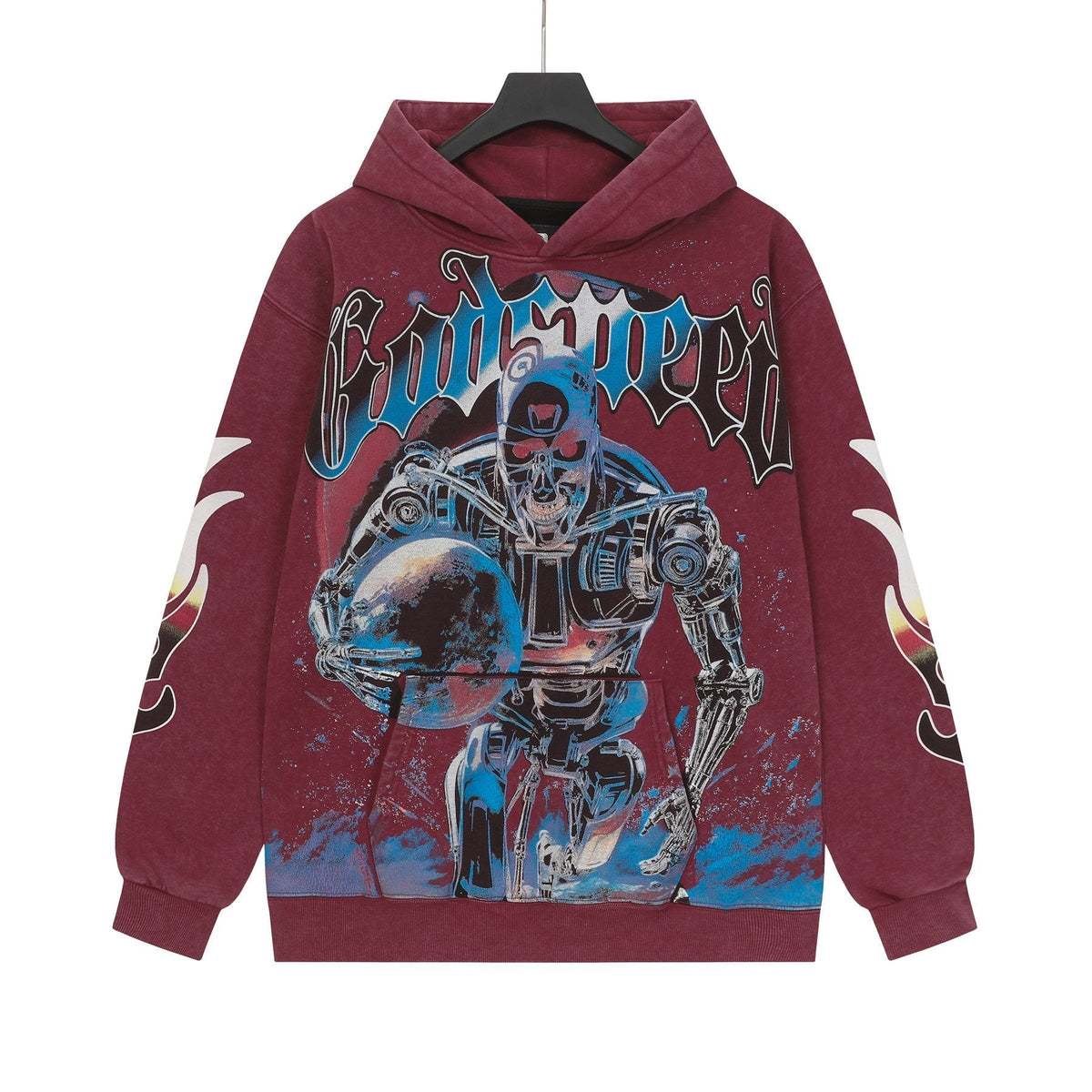 Godspeed Acid-Wash Graphic Pullover Hoodie ¡ª front