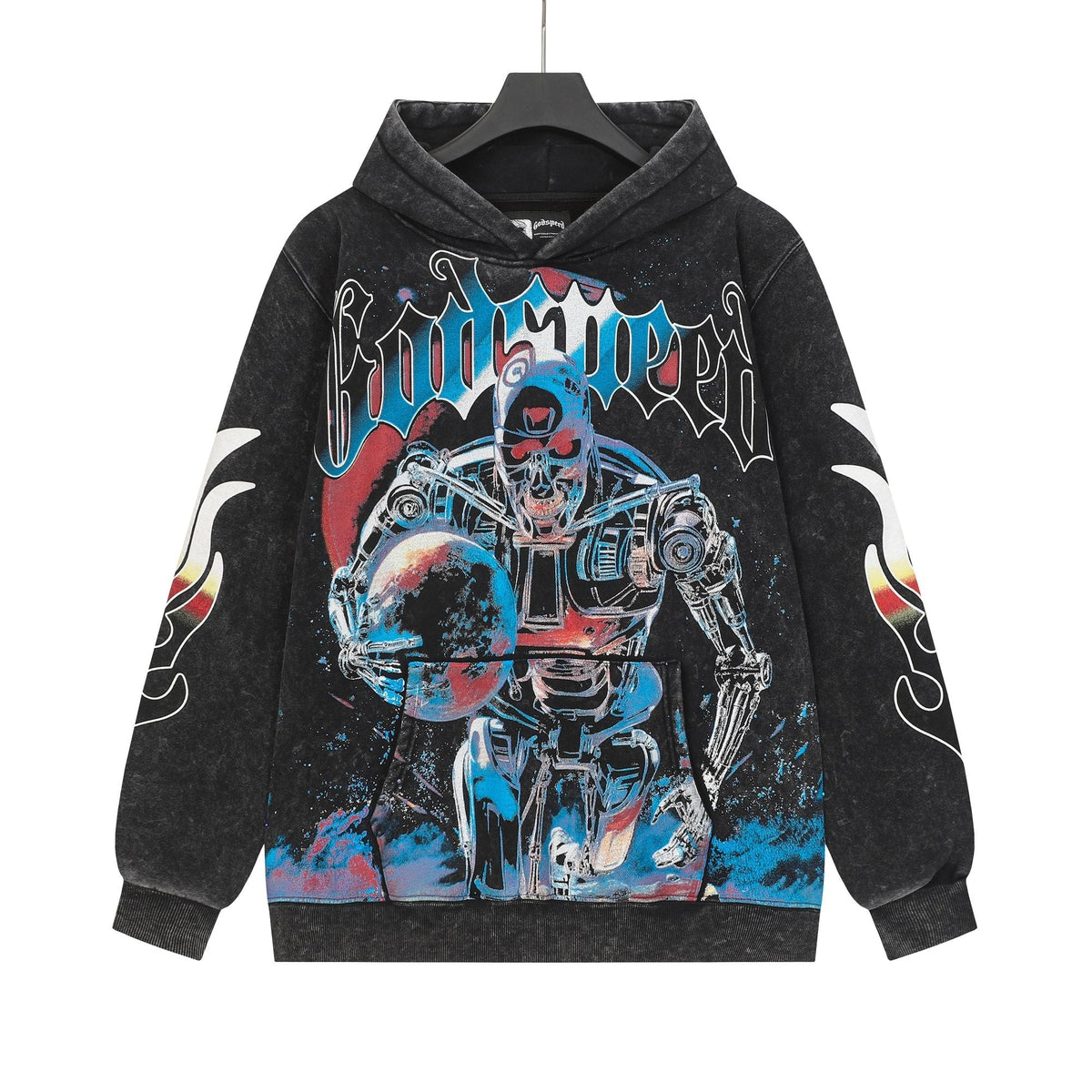 Godspeed Acid-Wash Graphic Pullover Hoodie ¡ª hero