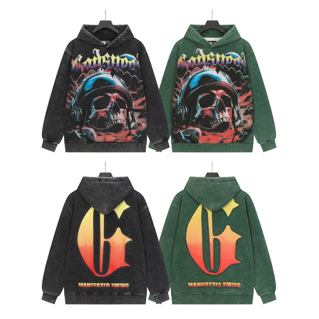 Godspeed Skull Graphic Acid Wash Hoodie ¡ª comparison