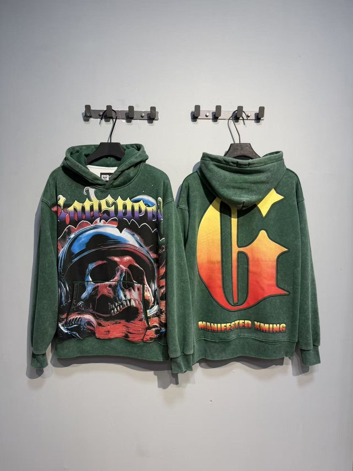 Godspeed Skull Graphic Acid Wash Hoodie ¡ª context