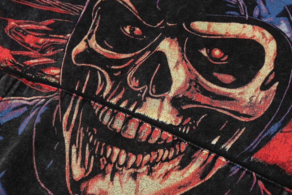 Godspeed Washed Skull Graphic Hoodie ¡ª detail