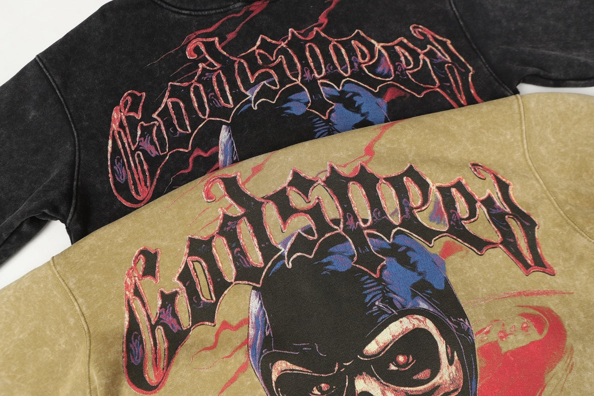 Godspeed Washed Skull Graphic Hoodie ¡ª context