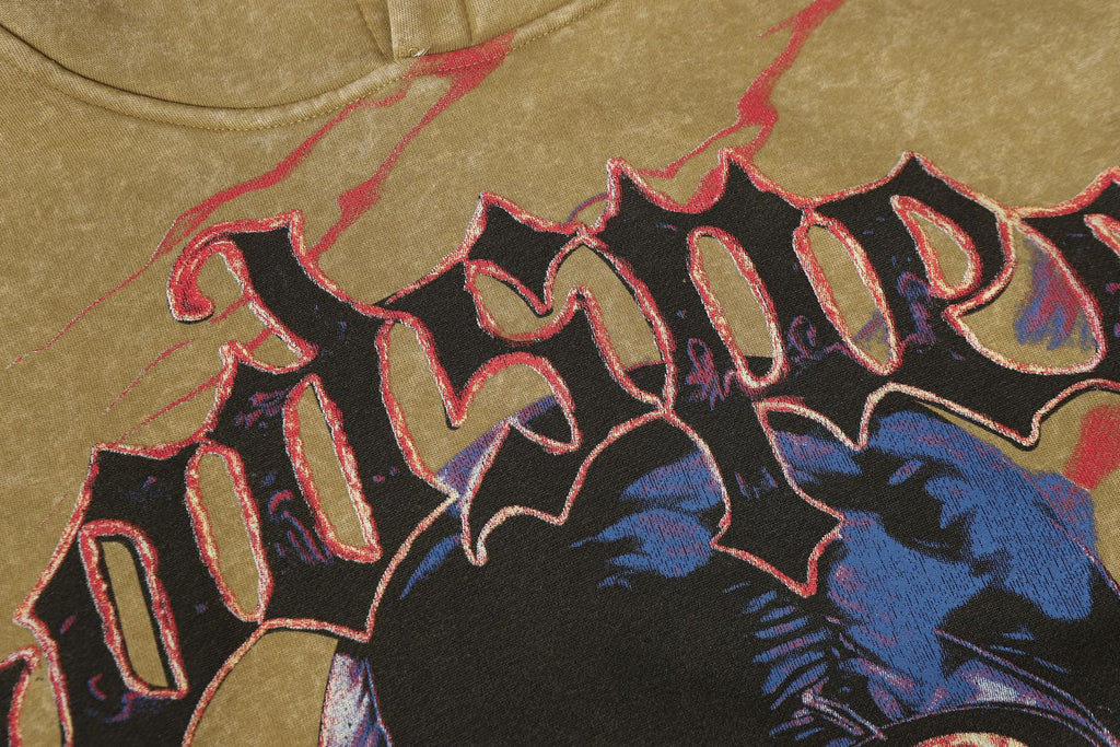 Godspeed Washed Skull Graphic Hoodie ¡ª detail