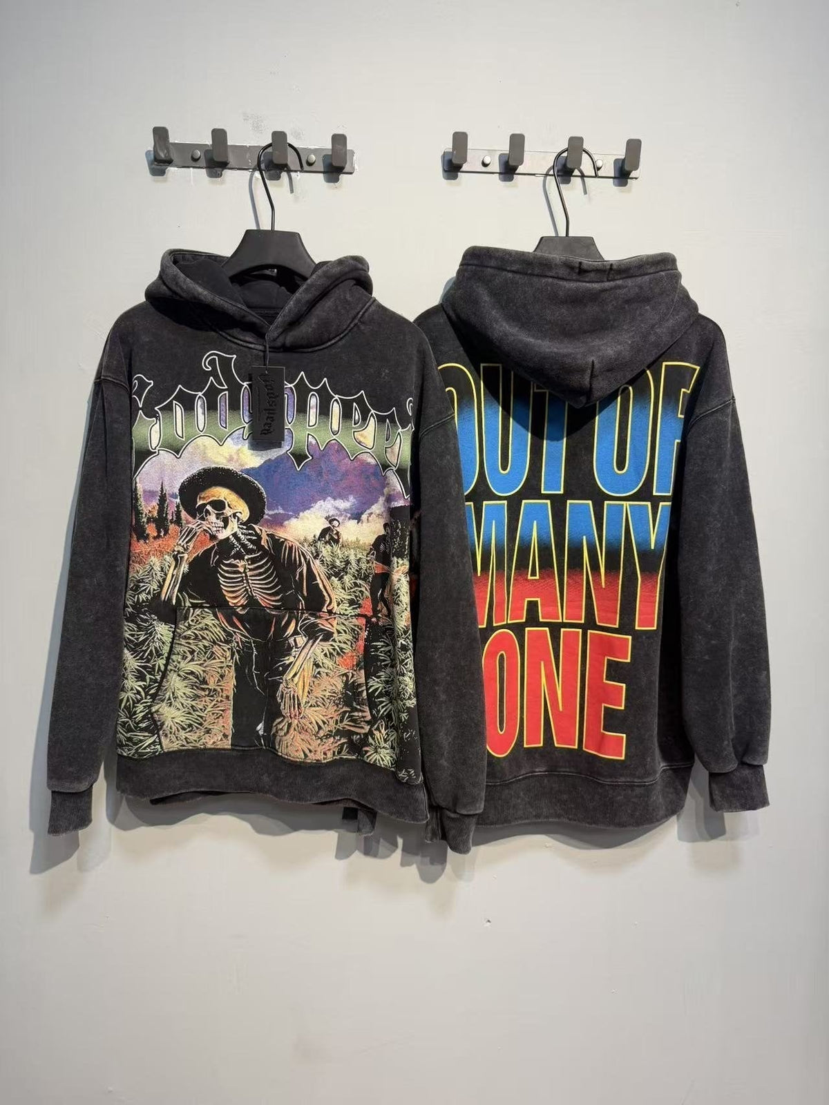 Godspeed Out of Many One Graphic Acid Wash Hoodie ¡ª context