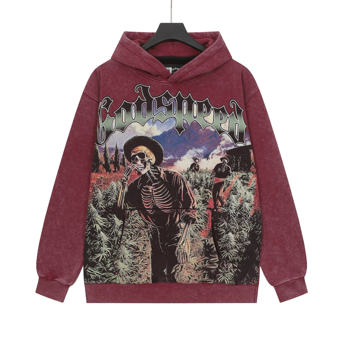 Godspeed Out of Many One Graphic Acid Wash Hoodie ¡ª front