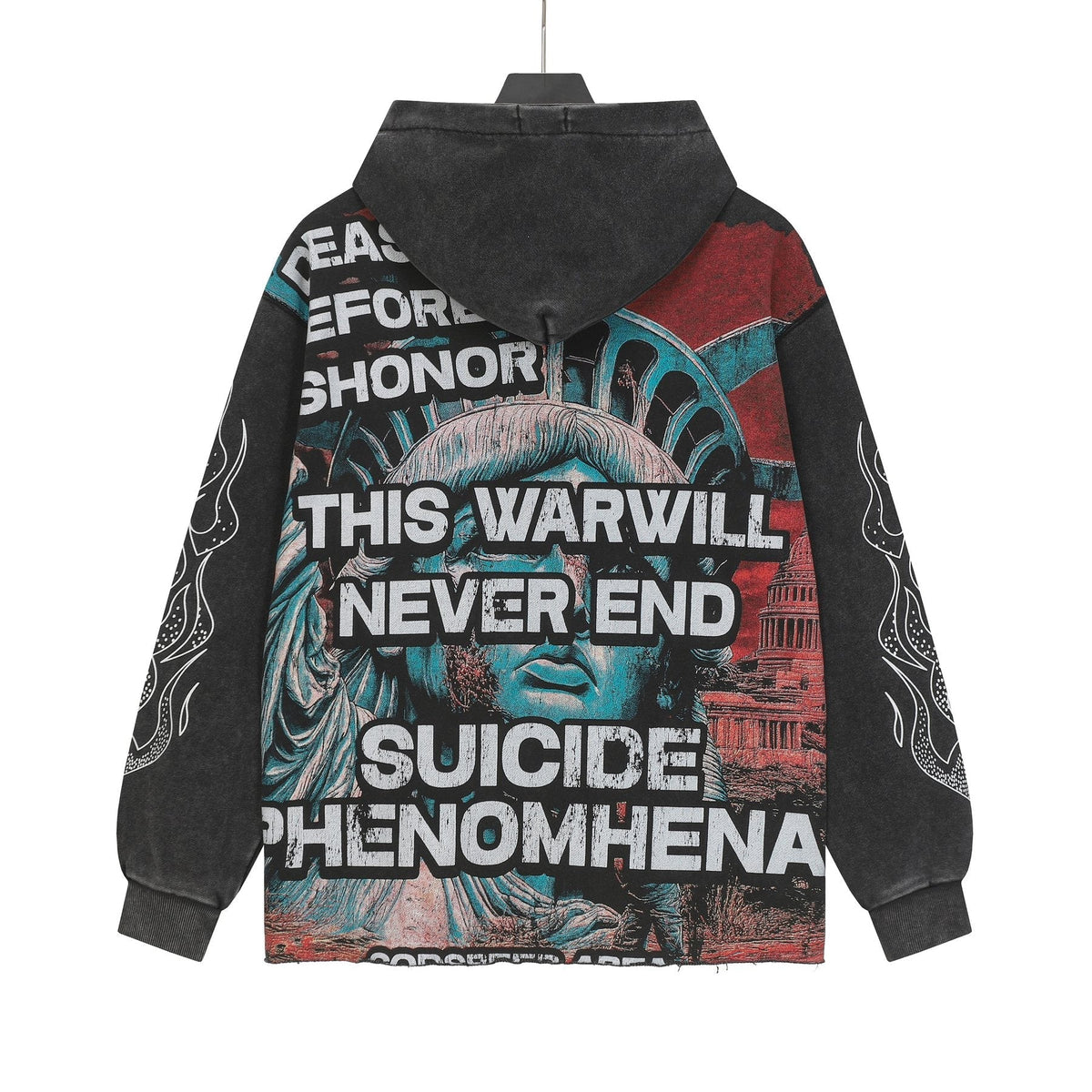 Godspeed Never End War Graphic Hoodie ¡ª back
