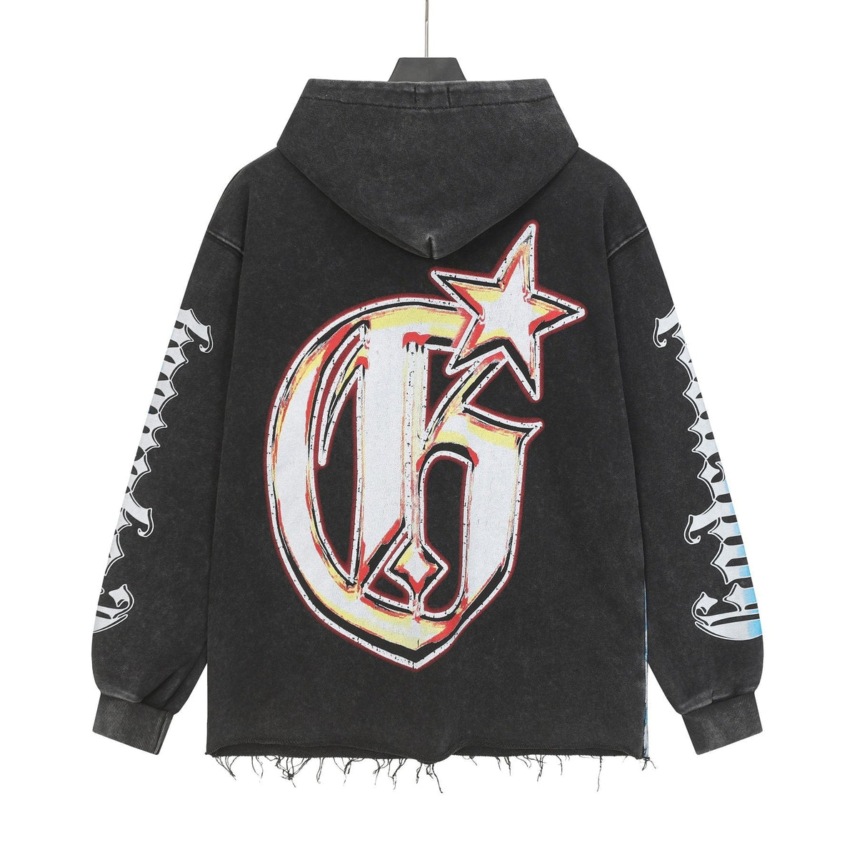 Godspeed Rock Graphic Distressed Hem Hoodie ¡ª back