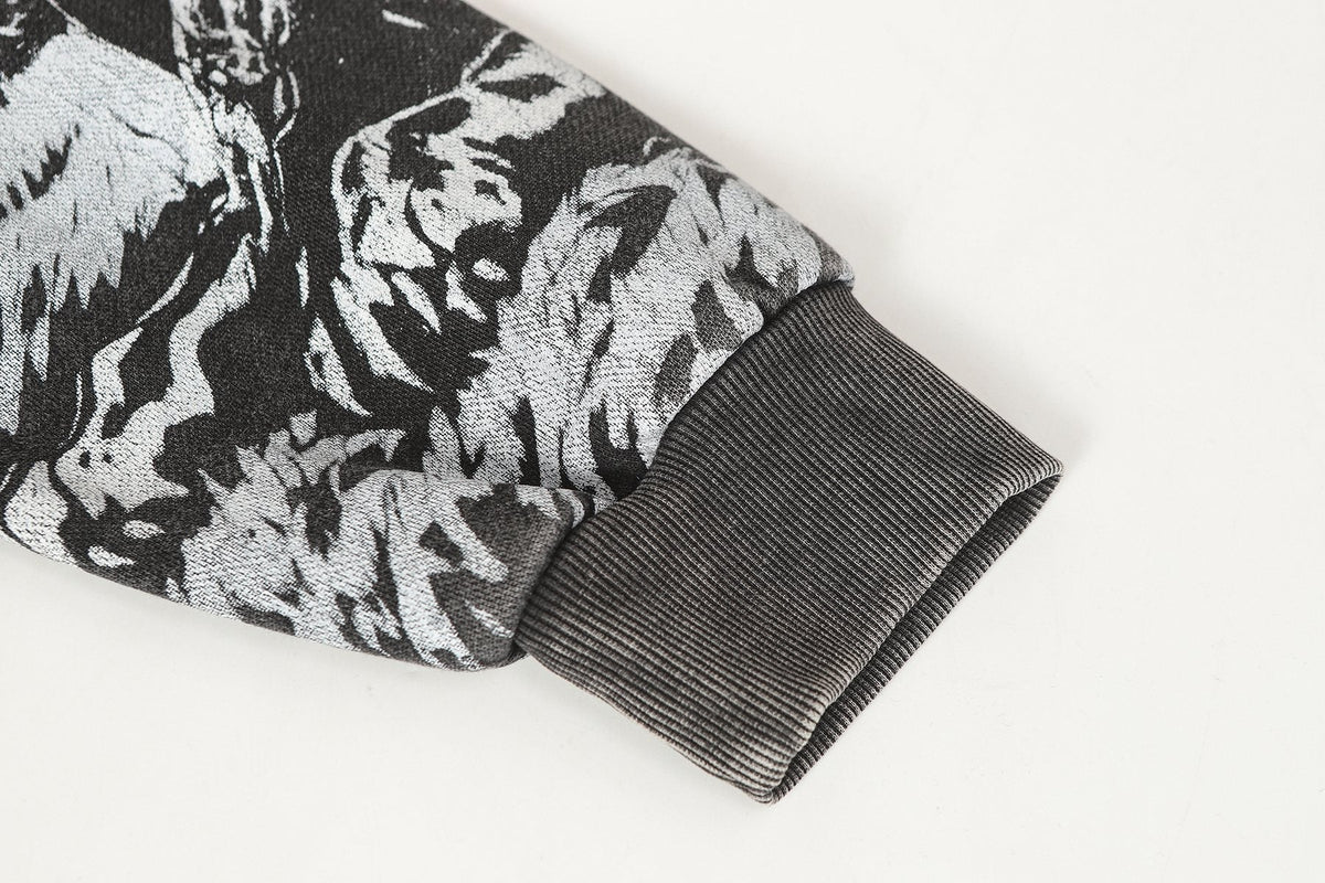 Godspeed Dog & City Graphic Raw-Hem Hoodie ¡ª detail
