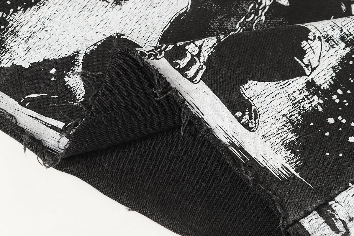 Godspeed Dog & City Graphic Raw-Hem Hoodie ¡ª detail