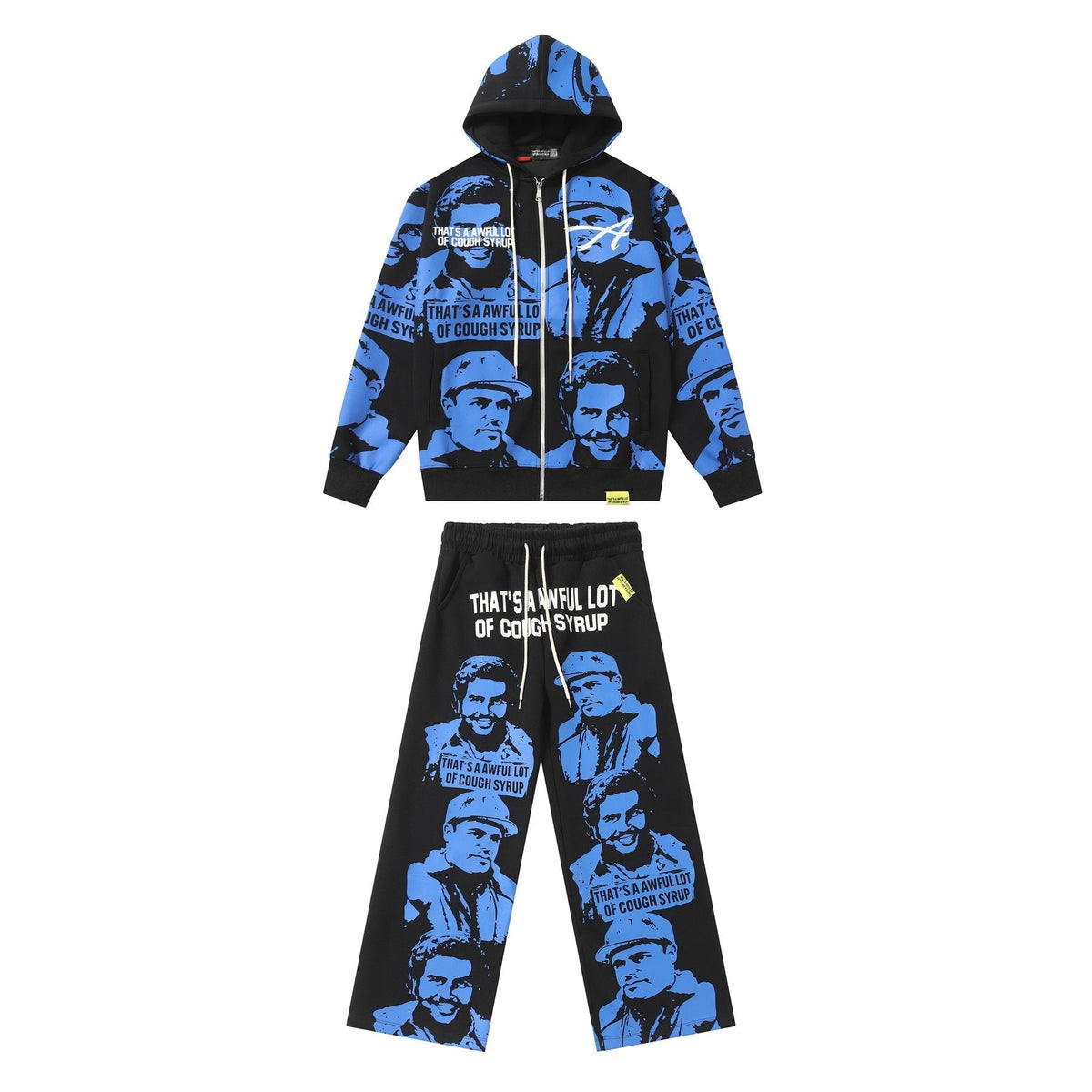 THAT'S A AWFUL LOT OF COUGH SYRUP Rising Star Graphic Zip Hoodie & Sweatpants Matching Set ¡ª front