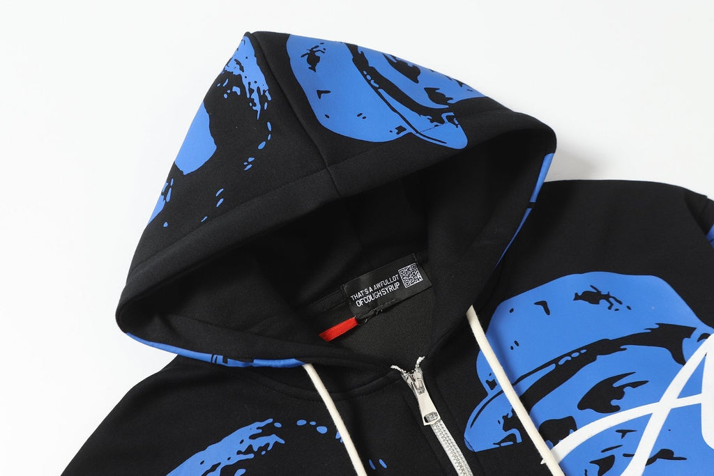 THAT'S A AWFUL LOT OF COUGH SYRUP Rising Star Graphic Zip Hoodie & Sweatpants Matching Set ¡ª detail