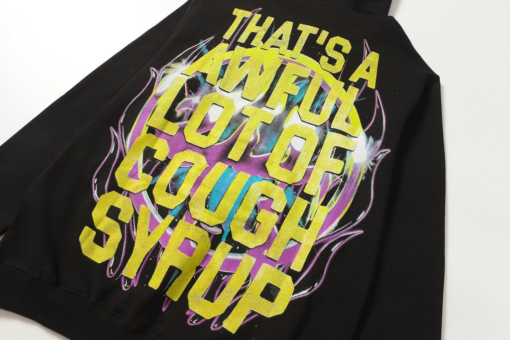 THAT'S A AWFUL LOT OF COUGH SYRUP Rising Star Graphic Hoodie ¡ª detail