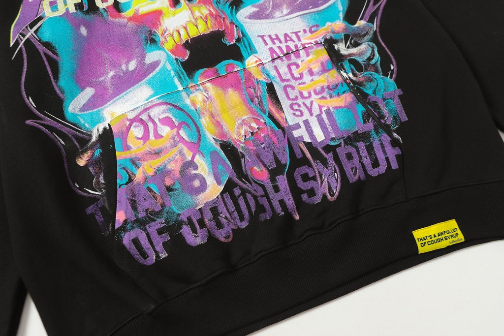 THAT'S A AWFUL LOT OF COUGH SYRUP Rising Star Graphic Hoodie ¡ª detail