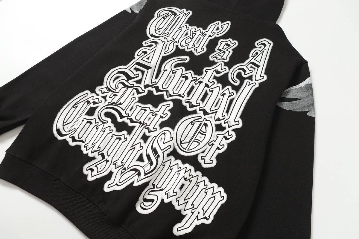 THAT'S A AWFUL LOT OF COUGH SYRUP Angel Tears Graphic Hoodie ¡ª detail