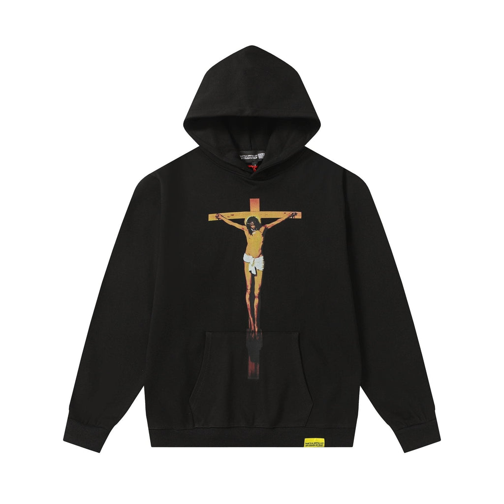 THAT'S A AWFUL LOT OF COUGH SYRUP Crucifixion Graphic Pullover Hoodie ¡ª front