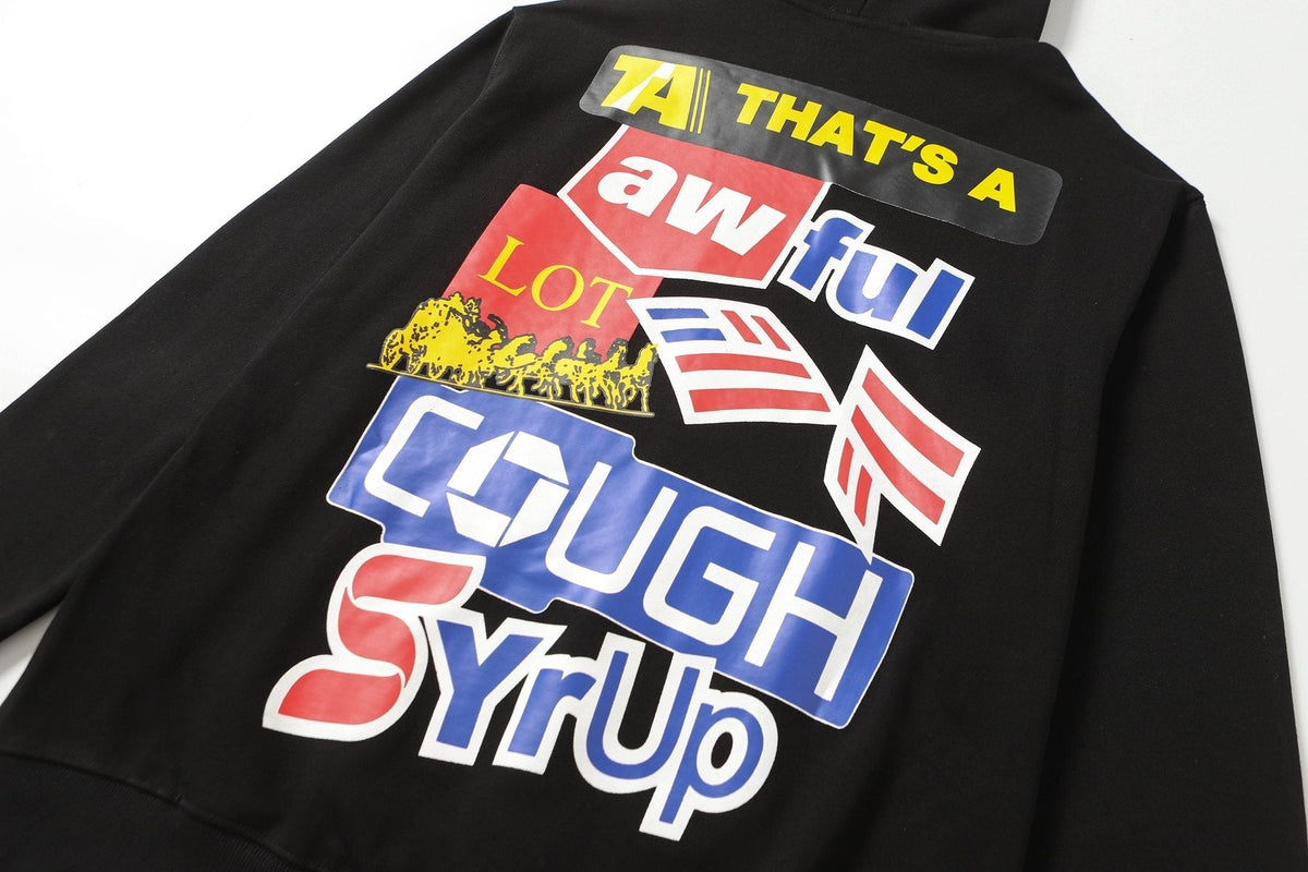 THAT'S A AWFUL LOT OF COUGH SYRUP Star Graphic Hoodie ¡ª detail
